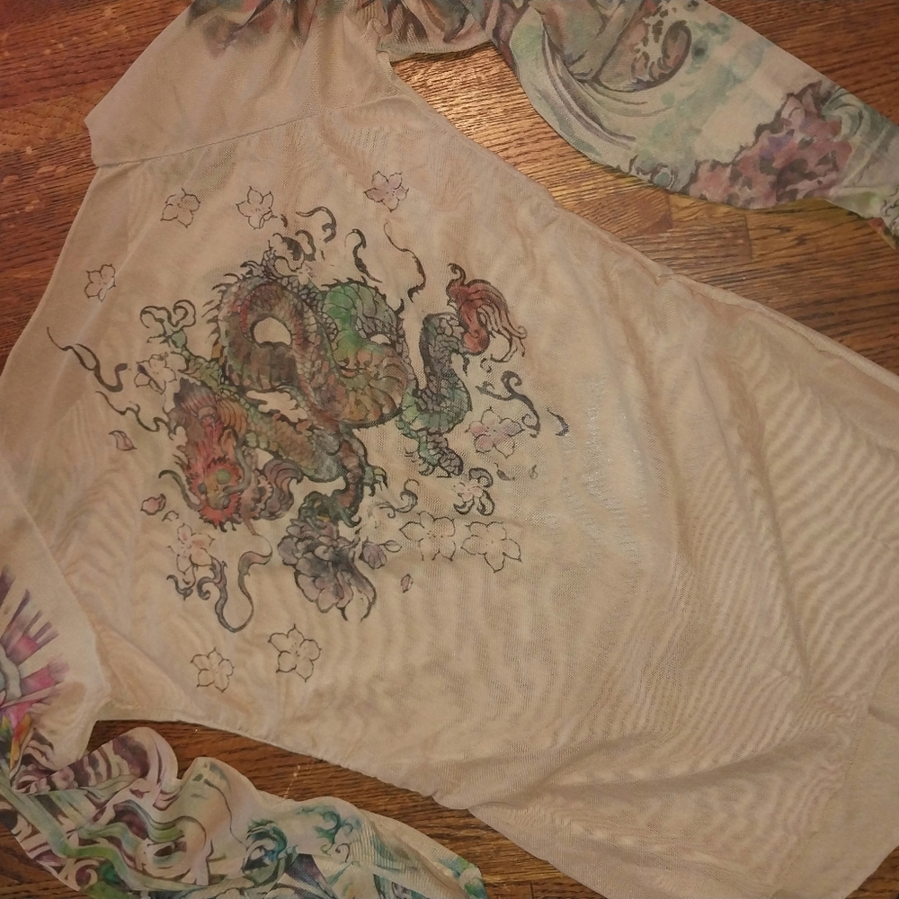 Sheer Tattoo Design Top